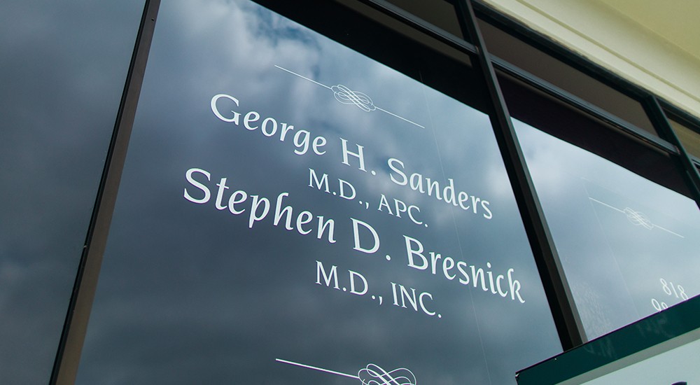 Dr. Sanders' Office Window Decals