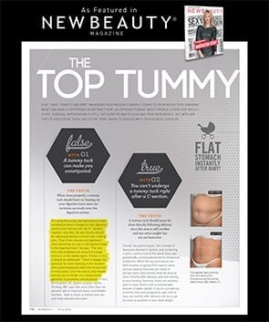 Top Tummy Article Screenshot from New Beauty Magazine Screenshot